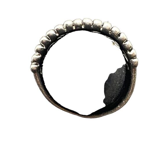 Sterling Silver 925 Open Scroll Band Ring dotted detail size 7 - Picture 7 of 8